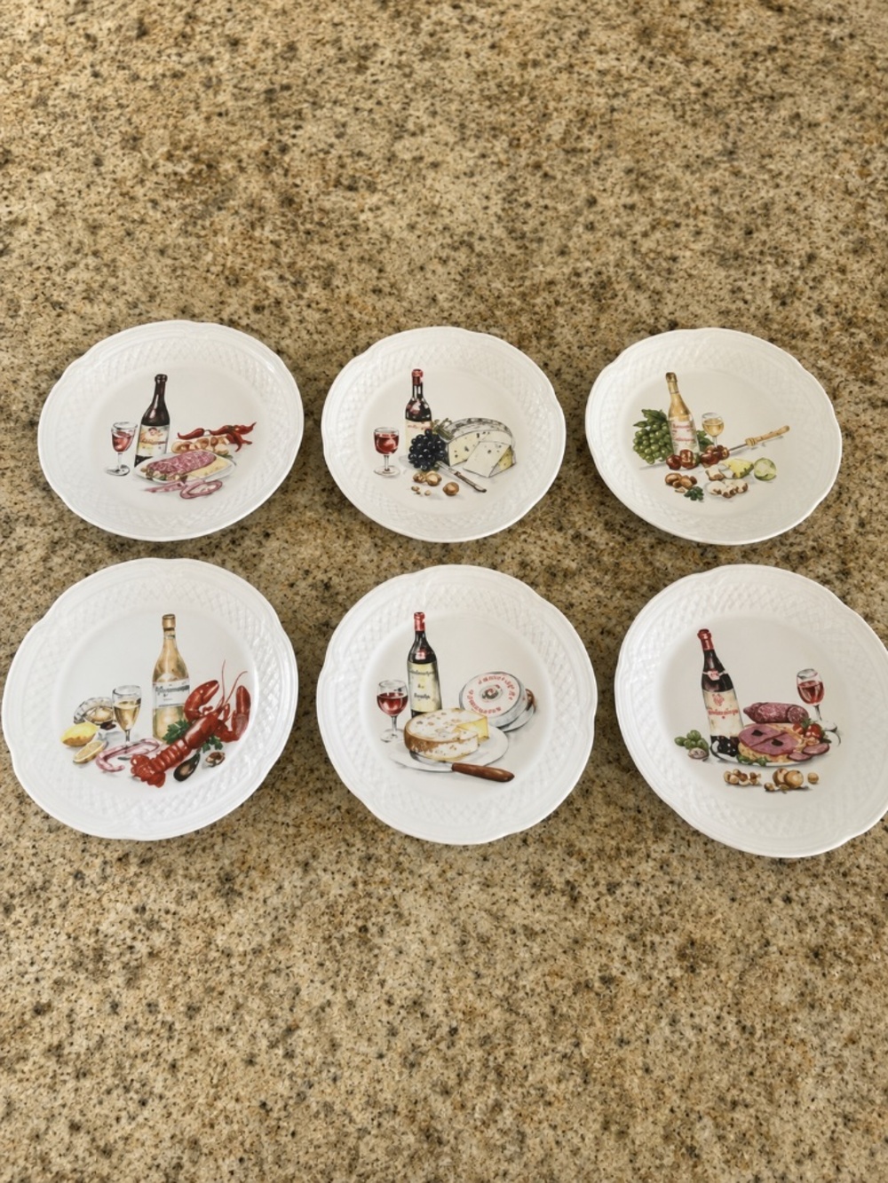 Porcelain canapé appetizer plates  PHILIPPE DESHOULIERE set of 6 New In Box